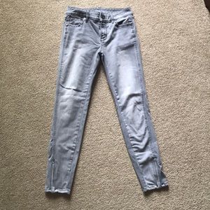 WHBM, The Skinny Ankle Grey Wash Jeans